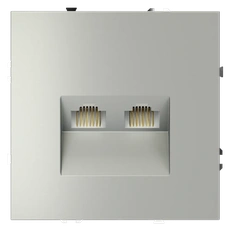 Изображение Розетка компьютерная встраиваемая VOLTUM S70 двойная RJ45+RJ45 кат.6 (сталь)