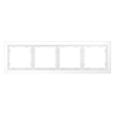 Изображение Рамка стеклянная VOLTUM S70 на 4 поста (белый матовый, стекло)